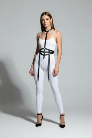 Black Women's Belt Faux Leather Body Accessory - APFT29