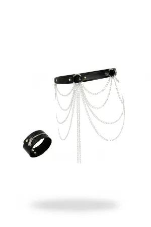 Black Women's Belt Multi-Layered Chain Detailed Waist Accessory - APFT512