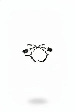 Black Harness Suit Leather Metal Ring Detailed Body Accessory - APFT540