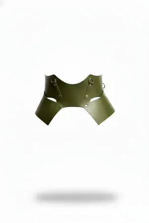 Khaki Women's Belt Wide Leather Corsage Waist Accessory - APFT619