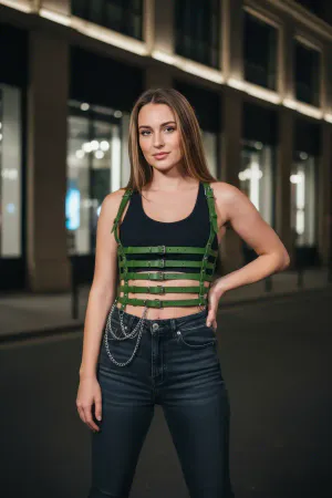 Khaki Women's Belt Multi-Buckle Body Accessory - APFT626