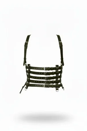 Black Women's Belt Multi-Strap Corset Type Body Accessory - APFT630