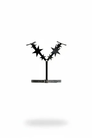 Black Starry Faux Leather Chest Harness with Adjustable Underbust Belt
