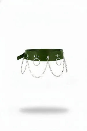 Khaki Women's Belt Thick Chain Detailed Waist Accessory - APFT639