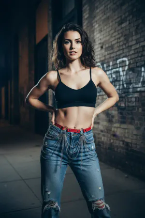 Red Women's Belt Chain Detailed Waist Accessory with Ring Buckle - APFT729