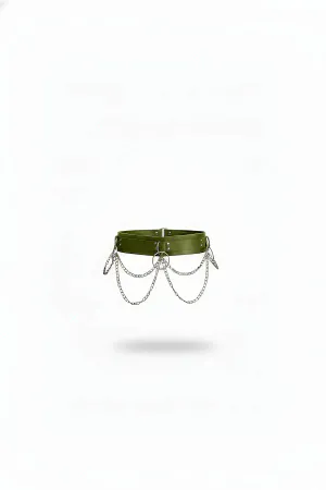 Khaki Women's Belt Chain Detailed Thick Waist Accessory - APFT763