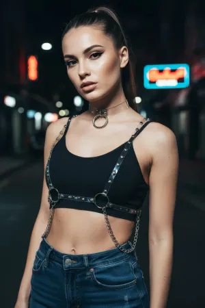 Transparent Women's Belt Vinyl Staple Detailed Body Accessory - APFT826