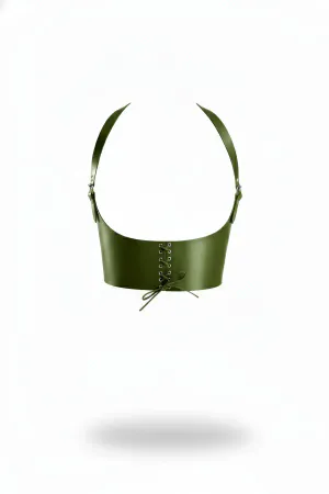 Khaki Women's Belt Wide Lace Detailed Corset Type - APFT855
