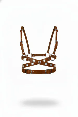 Tan Women's Belt Leather Cross Body Accessory - APFT890