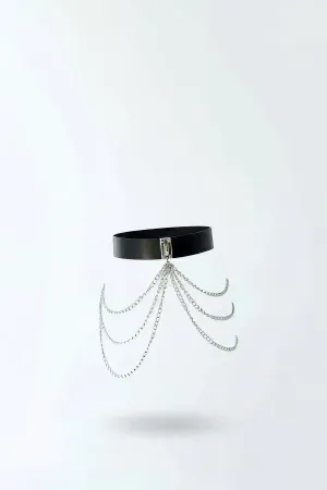 Black Women's Belt Multi-Layered Chain Faux Leather - APFT904