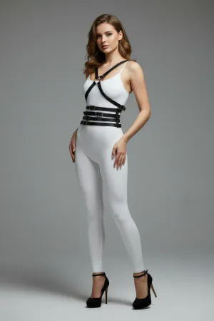 Black Women's Belt Multi-Strip Waist Corset - APFT911