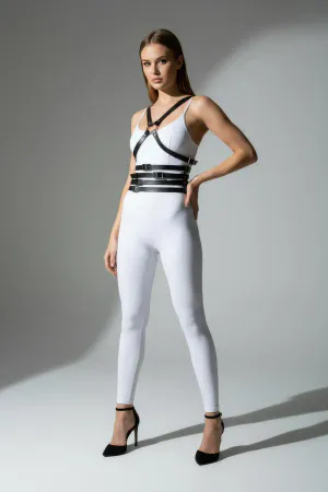 Black Women's Belt Multi-Strip Waist Corset - APFT911