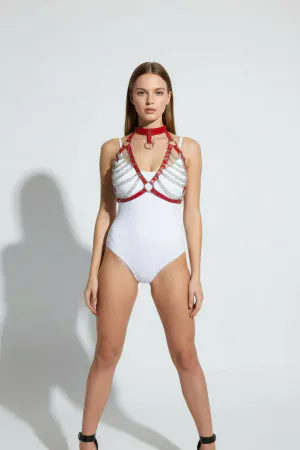 Red Women's Belt Chain Detailed Body Accessory - APFT945