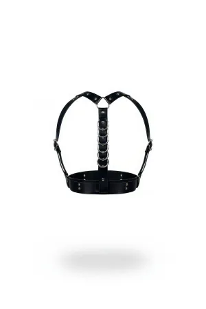 Black Women's Belt Metal Ring Detailed Body Accessory - APFT976