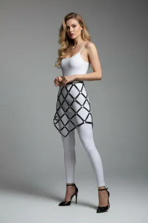 Black Skirt High Waist Skirt Metal Detailed Skirt with Cage Structure - APFT982