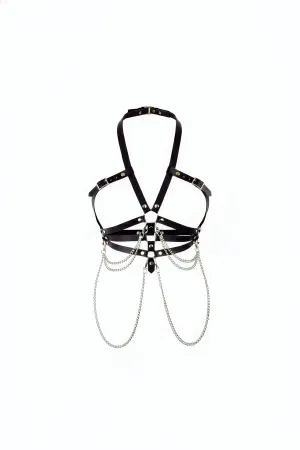 Black Women's Belt Adjustable Buckle Chain Waist Accessory - APFT9