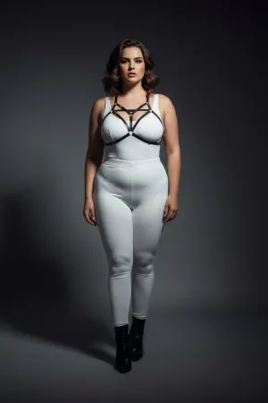 Plus Size Black Women's Harness Special Design Rubber Accessory - APFT352