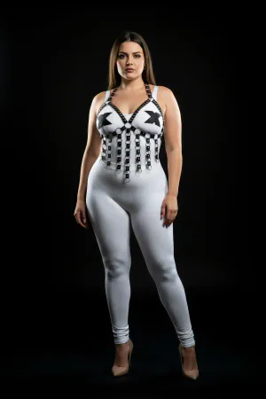 Plus Size Women's Chest Harness Elastic, Stylish and with Ring Detail - APFT567