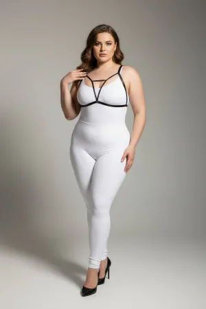 Plus Size Black Women's Rubber Harness Adjustable Fancy Accessory - APFT104