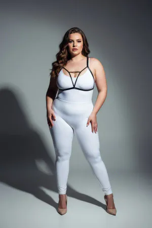 Plus Size Black Women's Rubber Harness Adjustable Fancy Accessory - APFT104