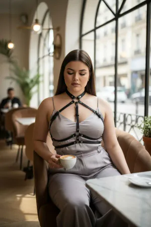 Plus Size Black Women's Belt Leather Body Belt Corset Style Combination Complementary - APFT119