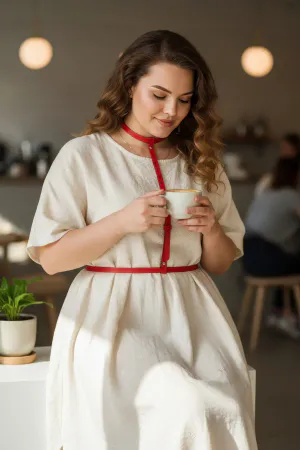 Plus Size Red Women's Belt, Statement Leather Harness Body Accessory - APFT188