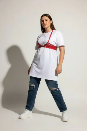 Plus Size Red Women's Belt Leather Body Belt Accessory - APFT199