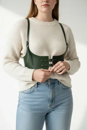 Plus Size Khaki Women's Belt Shoulder Strap Corset Harness - APFT605