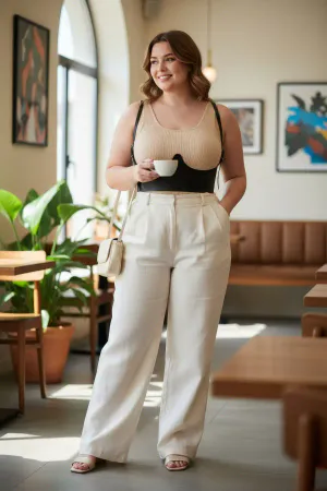 Plus Size Black Women's Belt Shoulder Strap Leather Corset Design - APFT614