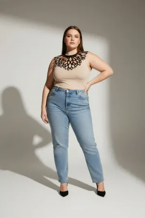 Large Size Black Women's Choker Laser Cut Aesthetic Combination Complement - APFT1407